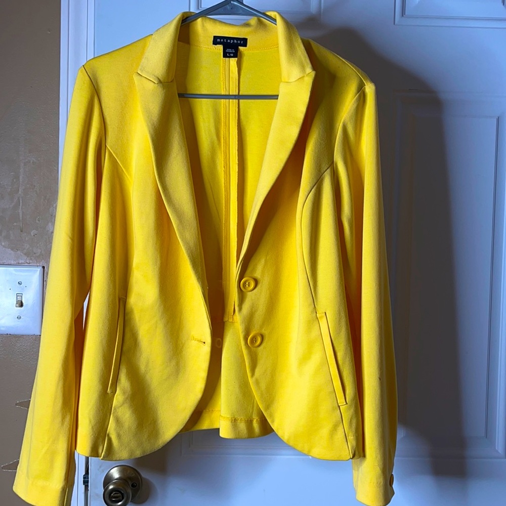 Beautiful cotton yellow  blazer absolutely stunning